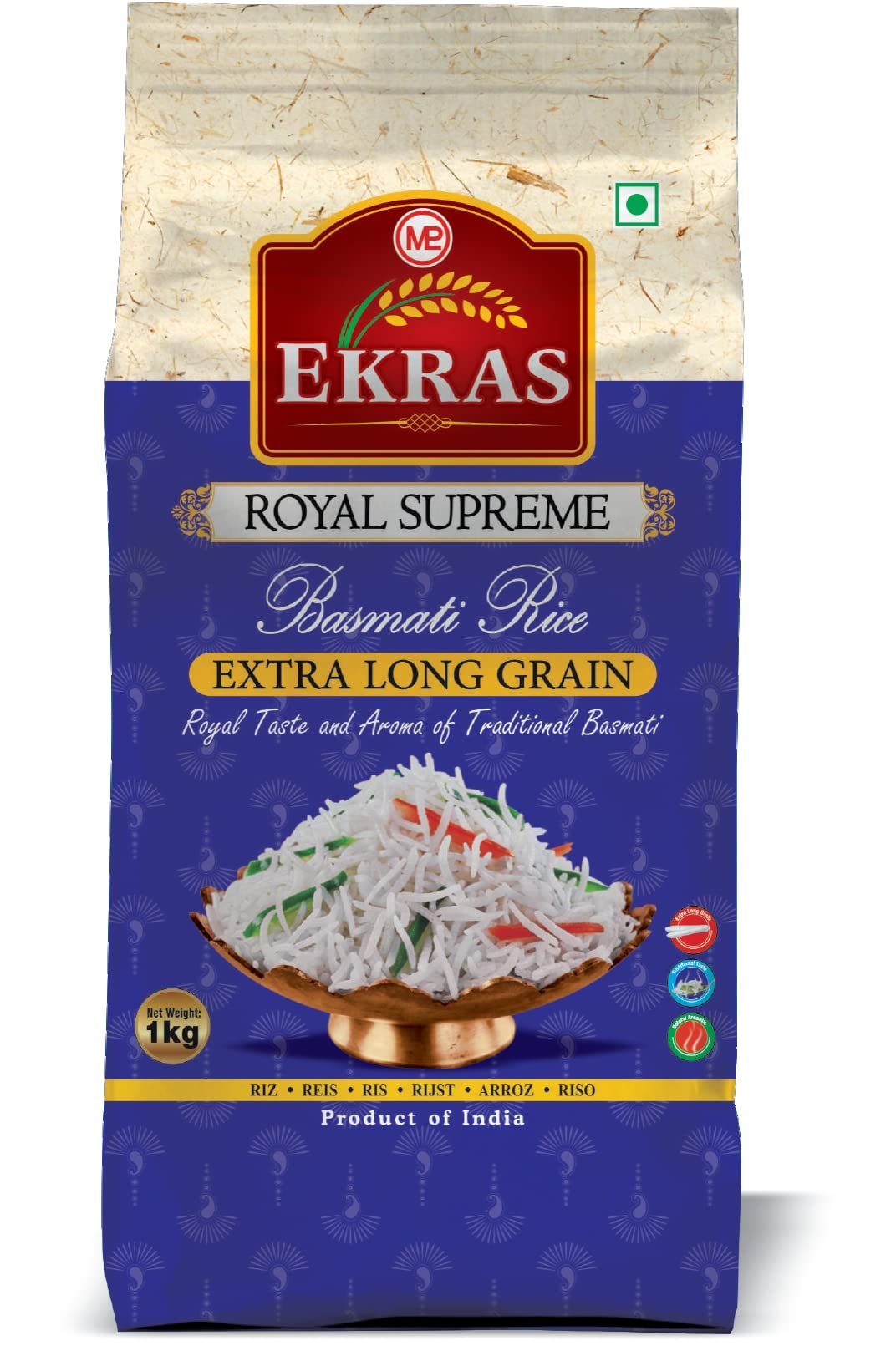 Buy EKRAS Royal Supreme Basmati Rice 1KG ,(Most Premium) Extra Long