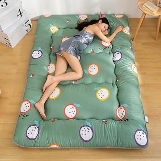 Futon Mattress, Thick Floor Mattress, Japanese Futon Mattress, Roll Up Camping Mattress Floor Recliner Guest Bed Sleeping Pad for Couchette Car/Dorm Room,