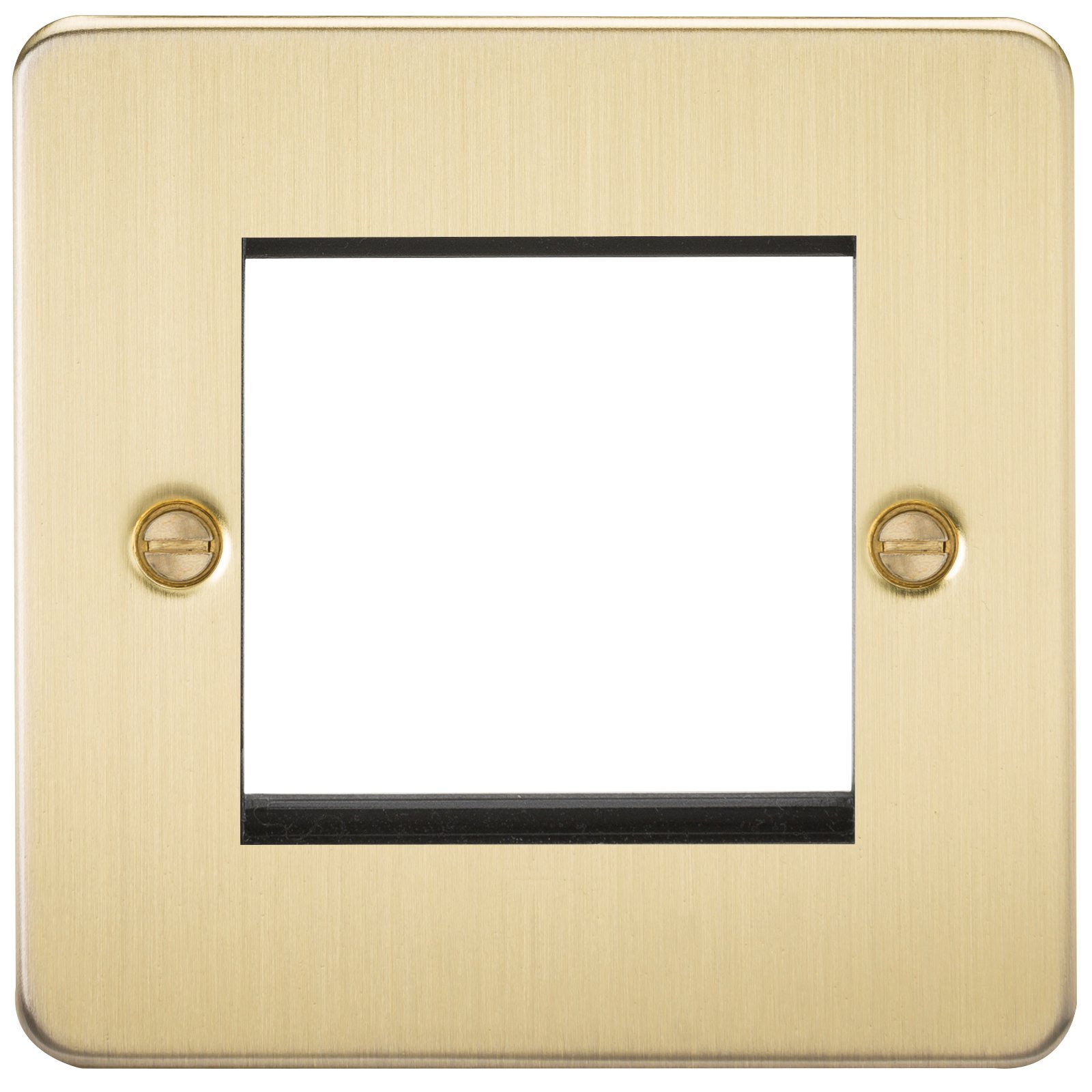 Knightsbridge Brushed Brass Flat Plate 2G Modular Faceplate