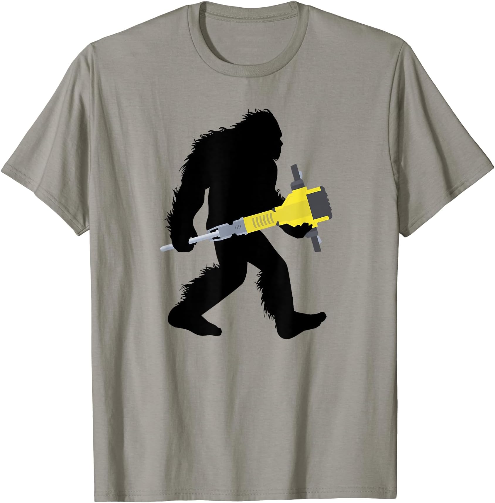 Sasquatch Jackhammer Gift T-ShirtBigfoot Jackhammer T-Shirt, Sasquatch Hammering Tee Apparel