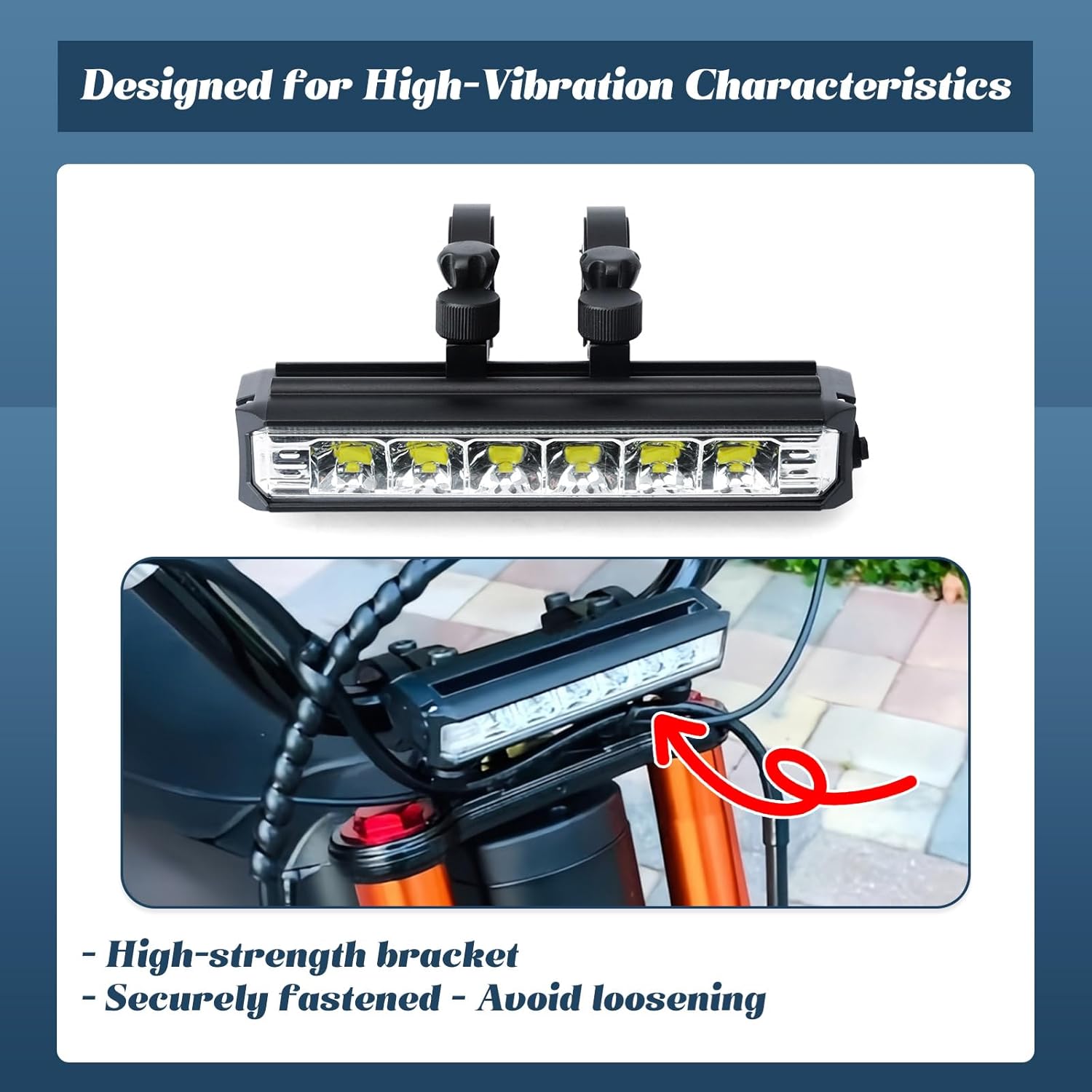 LED Bike Light Compatible with Tuttio Soleil01 Electric Dirt Bike USB Rechargeable Bicycle Headlight Daytime Running Lights with Mounting Bracket and Tools, for Night Riding Off-Road Cycling