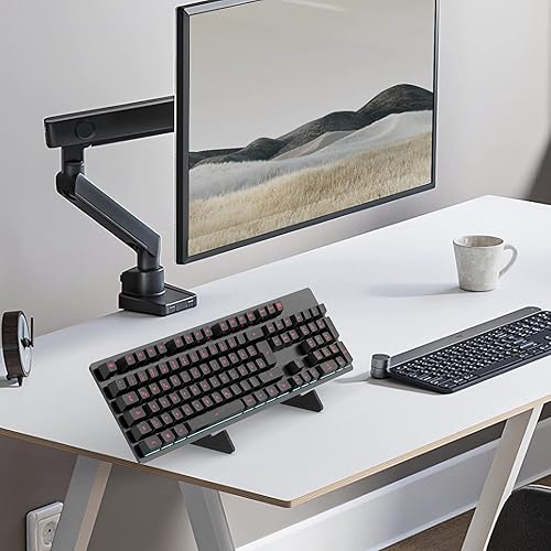 Miniatura 7 de YIMAGUJRX Soportes de teclado negros de 1 nivel, soporte de exhibición de acrílico para teclado mecánico, soporte para teclados