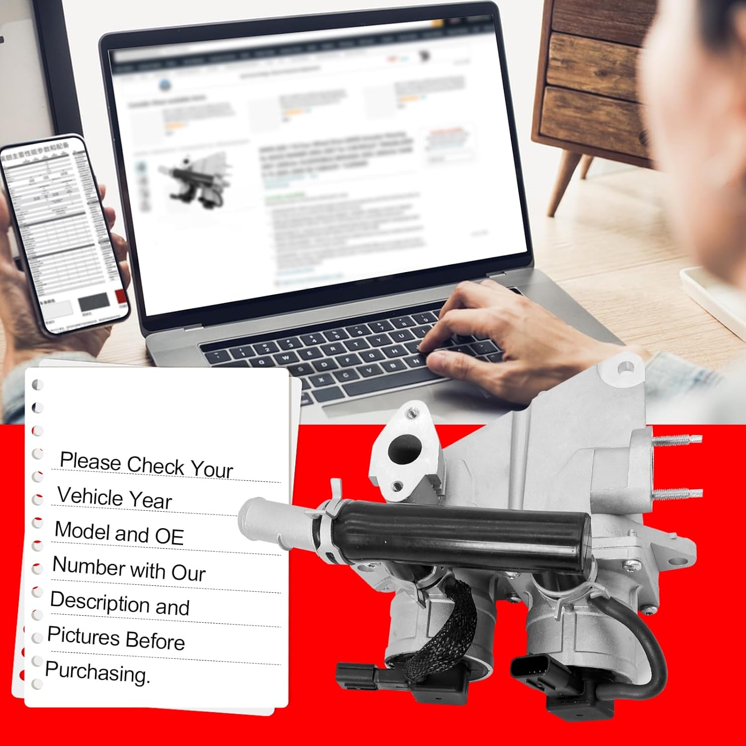 SMMS 25710-31022 Secondary Air Injection Pump Check Valve for Toyota Tacoma V6 3.5L 4.0L 2012-2015, Replaces OE: 2571031022, 2571031021, 2571031020