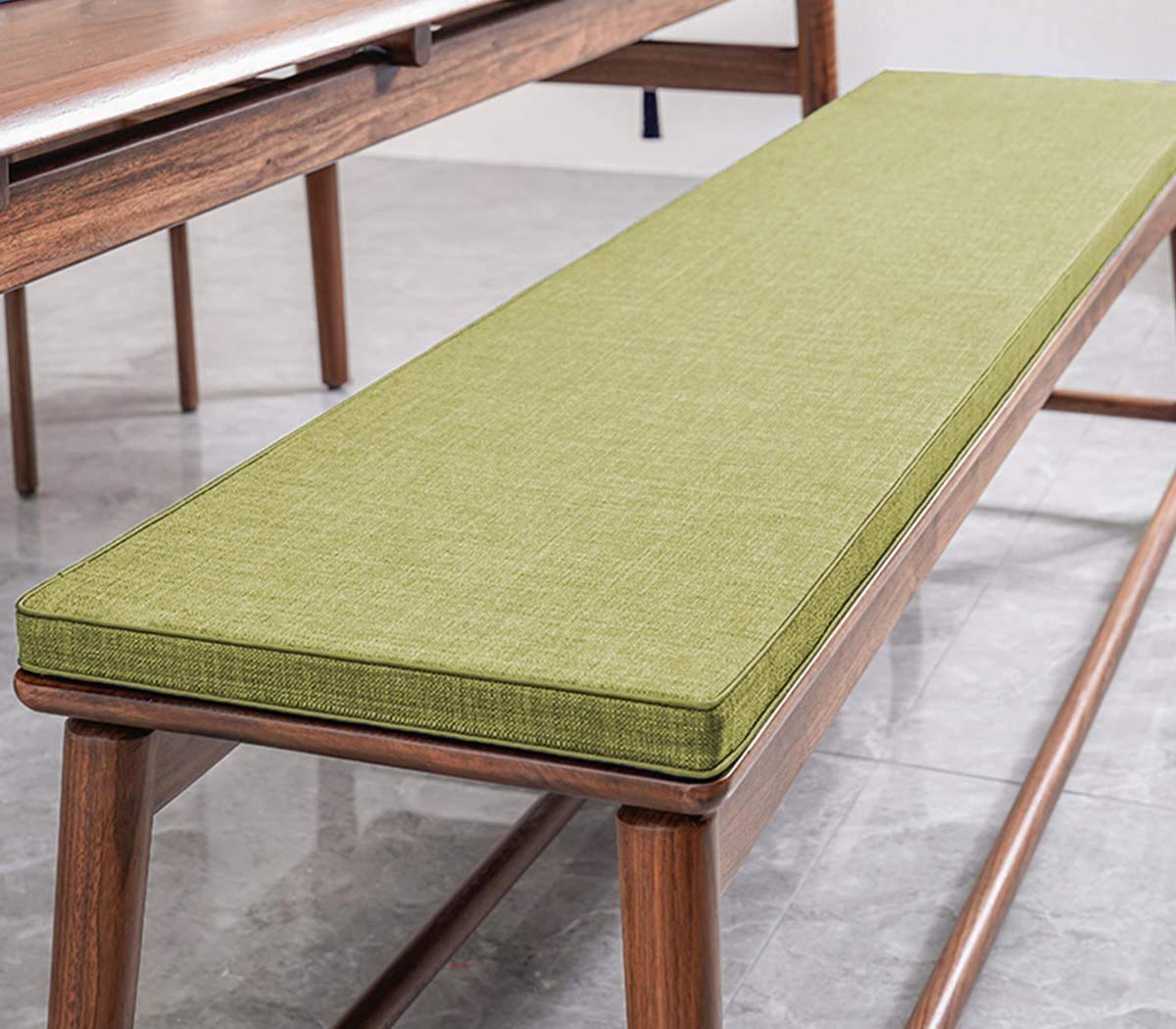 Dhao Premium Bench Cushion 2 3 Seater with Piping, No-slip Garden Furniture Pad, Soft Wooden Swings Seat Replacement Mattress for Indoor Outdoor Patio,Green,120x40cm