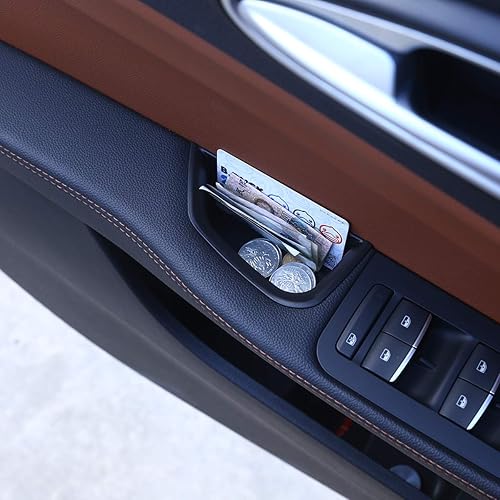 Miniatura 5 de CHEYA Caja de almacenamiento para manija interior de la puerta delantera del automóvil, bandeja para teléfono, organizador de puerta trasera para