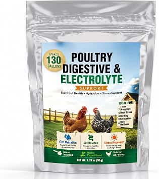 Chicken Electrolytes & Supplement for Water, Make 130 One-Gallon Servings