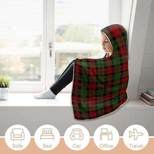 Miniatura 6 de Manta con capucha de tartán de Navidad para mujeres y hombres