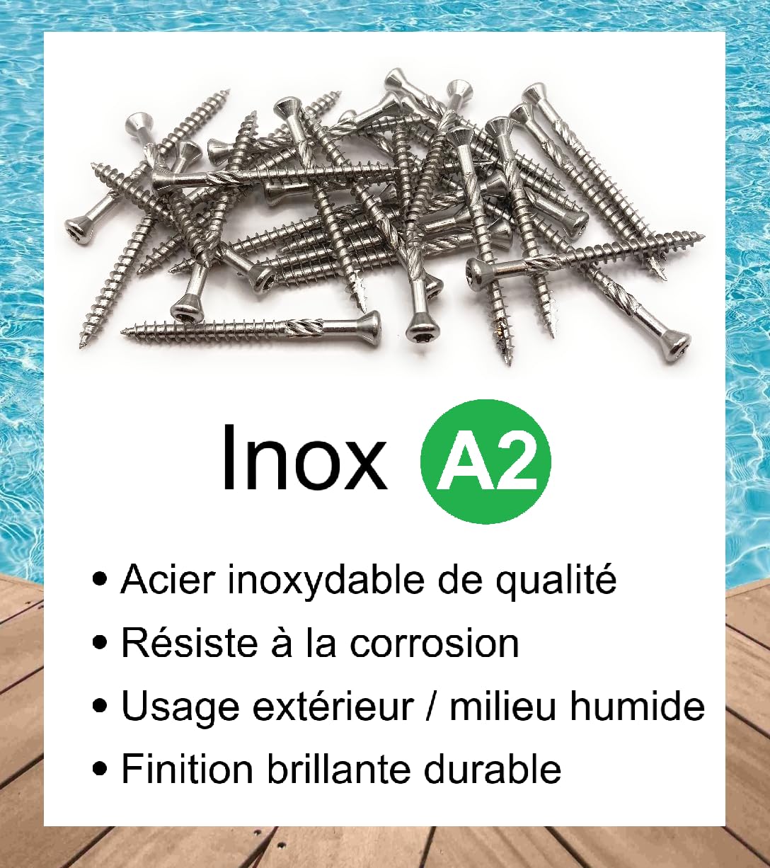 Terrace Screws Stainless Steel A2: 5 x 50 mm, Countersunk Head, Reduced TORX, Diameter 5 x 50 mm - Image 3