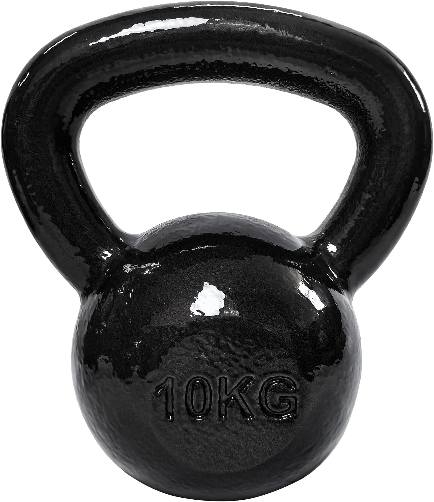 Amazon Basics Kettlebell - Cast Iron Resistance Training Weight with Textured Wide Grip Handle - Painted Finish - Black