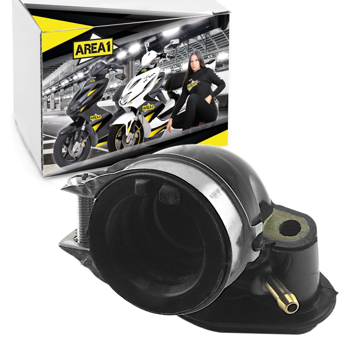 Area1 Ersatz Ansaugstutzen für 50ccm China 4Takt Motorroller von z.B. GY6 139QMB/QMA AGM Nova Alpha-Motors Direct-Bikes Dafier ATU Explorer Flex-Tech GT Union Guoben Vanguard Yiying Hongzhou Lingtian