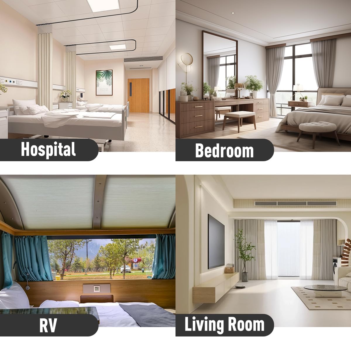 Flexible Bendable Curtain Track Ceiling or Wall Mount 23FT(7m)- Ceiling Curtain Track,- Easy to install curtain rails,Black