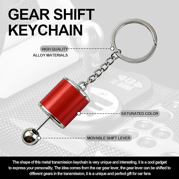 HIAHXC Gearbox Keychain,6-Speed Manual Transmission Gearbox Key Chain,Creative Gear Shifter Keychain,Stick Shift Keyring Car Fidget,Stress-Relieving Gear Shift Fidget Toy,Car Accessories - 5