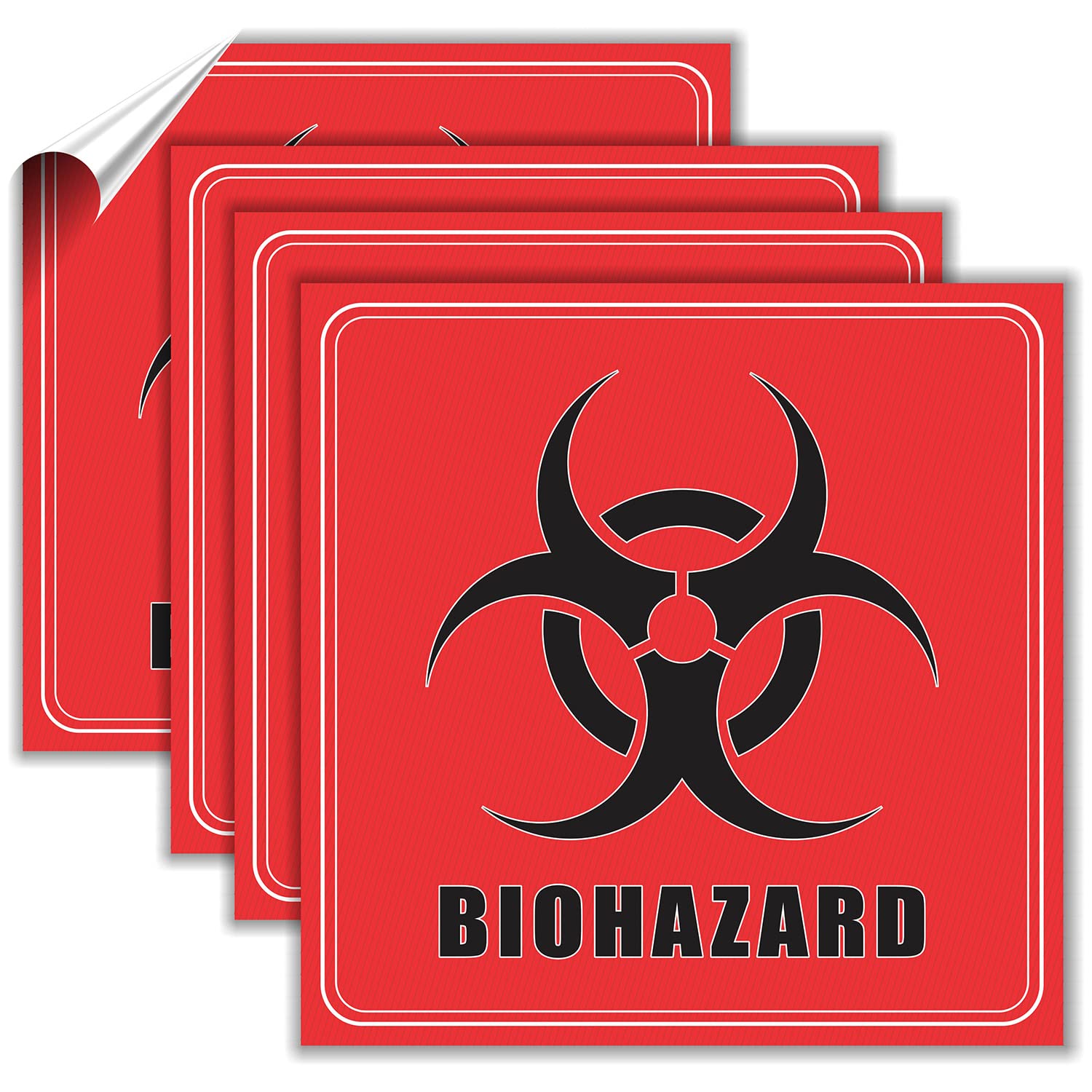 50 Pcs Biohazard Stickers Sign Labels - 6" x 6" Large Hazardous Waste Hazard Warning Safety Decals for Labs Hospitals Industrial Chemical Containers Trash Can