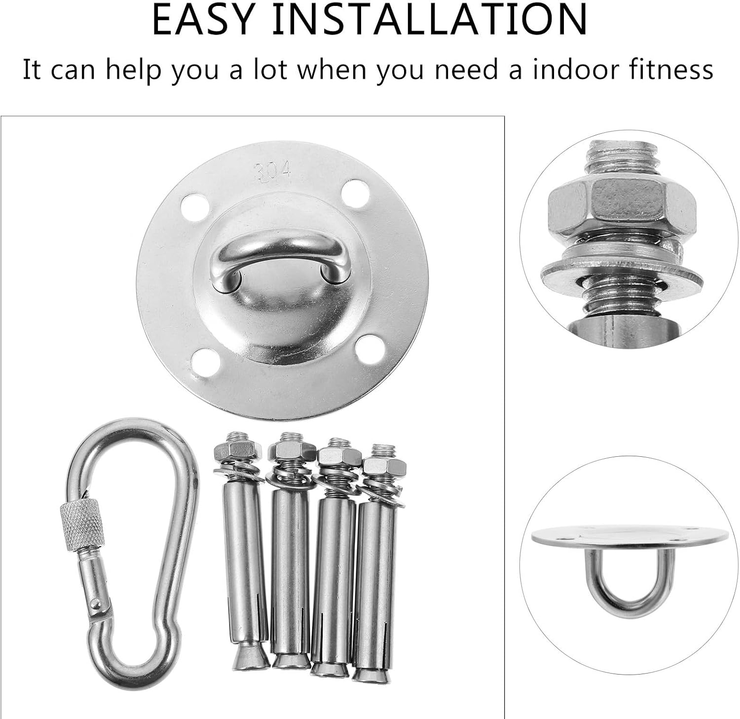 Tofficu Stainless Steel Yoga Hanging Anchor Screw Plate for Fitness Use image 3