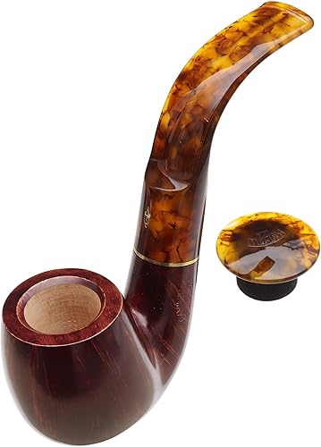 Miniatura 7 de Savinelli Tortuga 614 - Tubo de madera de brezo italiano hecho a mano, diseño inspirado en concha de tortuga, moldeado Oom Paul, 0.236 in, acabado