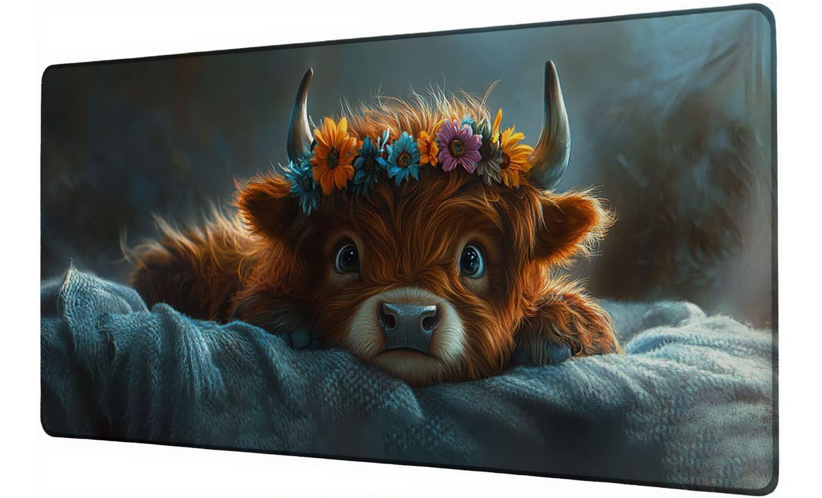 Podkładka pod mysz XXL 1200 x 600 mm podkładka pod mysz dla graczy kwiat duża podkładka pod mysz biurową dla bydła Highland Podkładka pod mysz pod ręką wodoodporna podkładka pod mysz pad, do komputera
