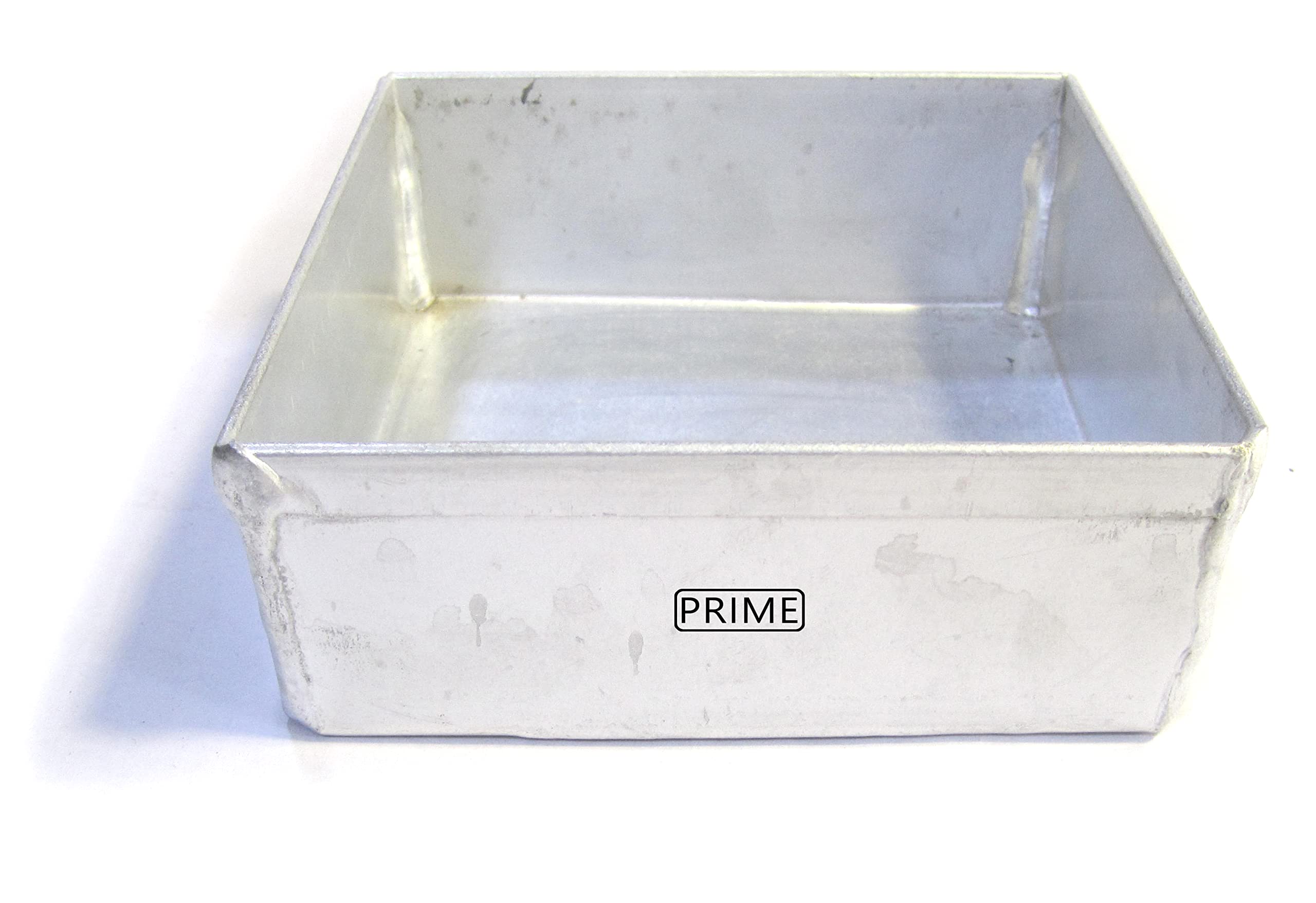 Prime Bakers and Moulders Aluminium Square Cake Baking Mould/Brownie Pan Tray for Oven OTG, 2.25 Inch Deep (9 Inch)