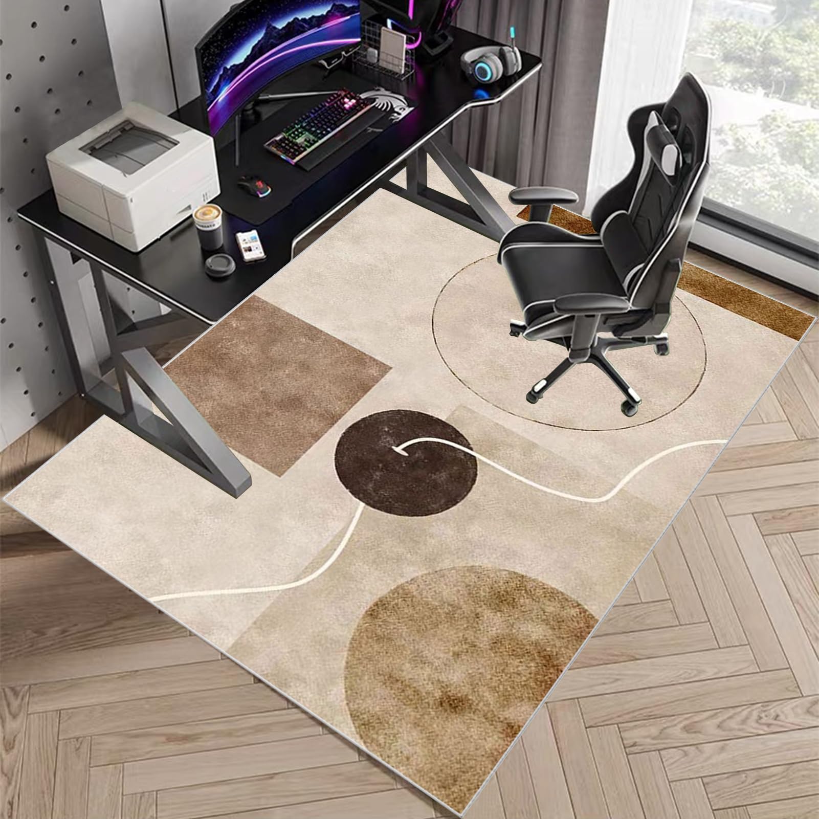 Tappeto per Sedia Gaming 110 x 170 cm Office Tappeto Salvapavimento Protezione Parquet e Pavimenti Duri Tappetino per Sedia da Ufficio Tappetino Protettivo Resistente per Pavimenti Duri