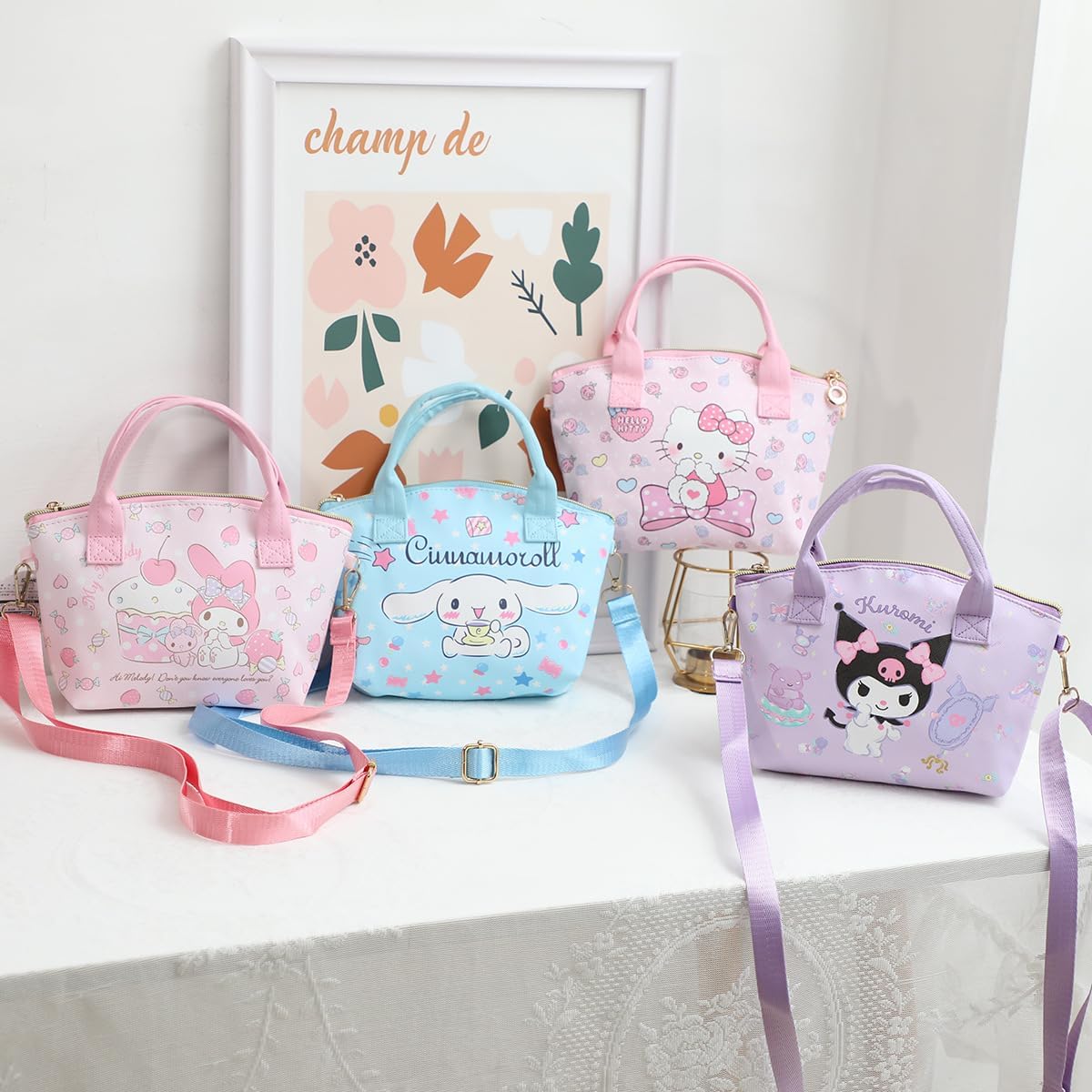 TradWloth Cute Mini Purse Crossbody, Soft PU Leather Messenger Shoulder Bag Cartoon Handbag, 2Pcs