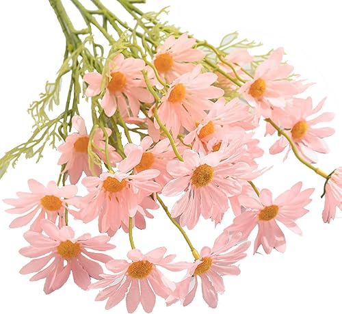 Flores artificiales para exteriores, 5 paquetes de flores de seda falsas, flores de simulación, margaritas pequeñas, accesorios de decoración de