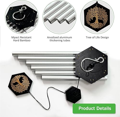 Miniatura 16 de Campanillas de viento de árbol de la vida para exteriores, campanilla de viento conmemorativa en memoria de un ser querido y mascota, regalos