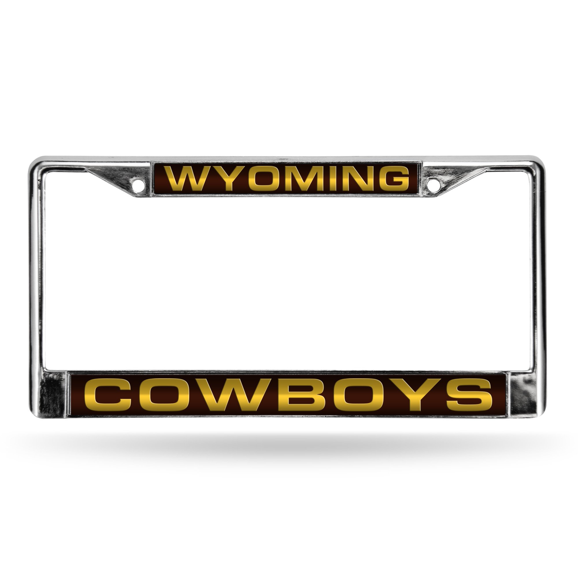 Polished Laser Chrome Collegiate License Plate Frame 12x6 Inch 1 Pack