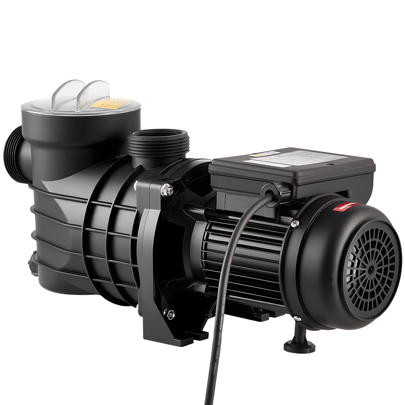 VEVOR Bomba para Piscina Elevada 180 W Caudal Máximo de 10800 L/H Bomba de Filtración para Piscina de Una Sola Velocidad, CA 220-240 V 2850 RPM, Altura de Elevación Máxima de 8 m, con Filtro y Tapa