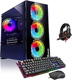 HAJAAN Gaming PC Desktop Tower - Intel Quad Core i7 Upto 4.0GHz - 16GB RAM 512GB SSD - GTX 1630 4GB GDDR6 - RGB Keyboard Mouse - WiFi Ready - Windows 10 Pro - (Renewed)