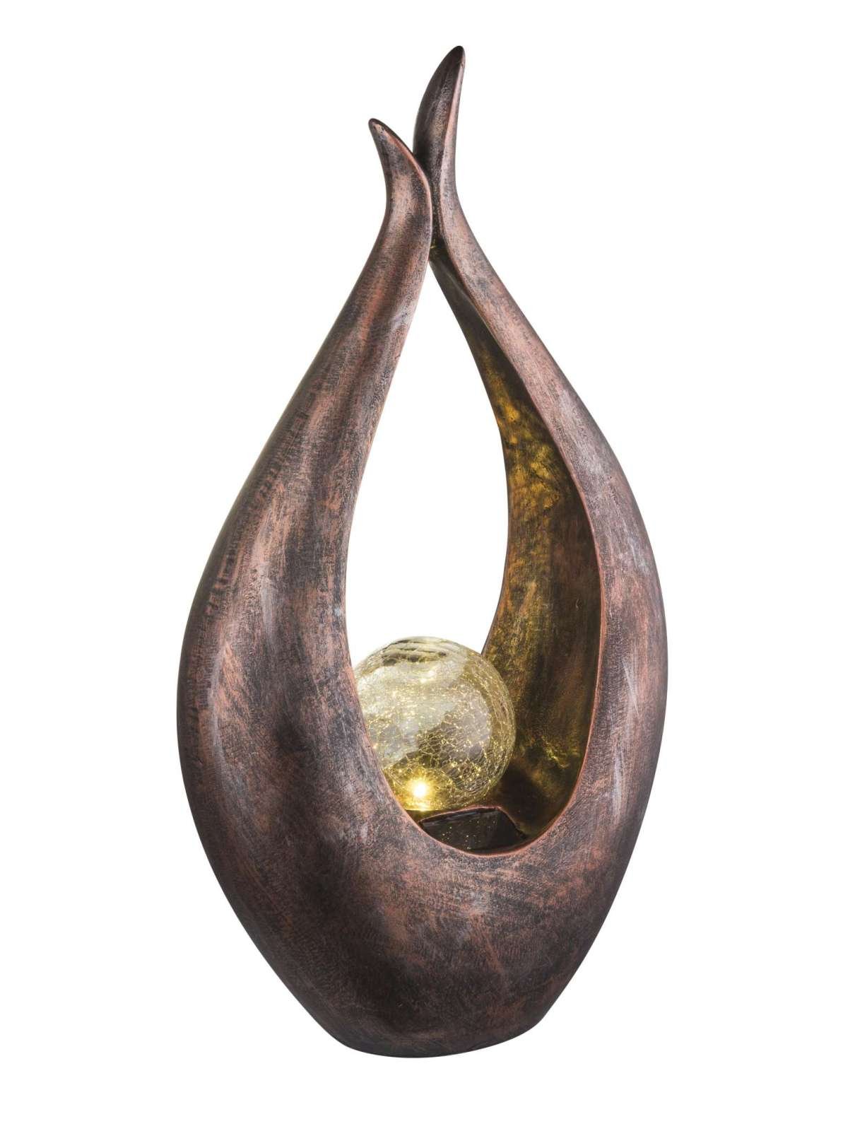 Lampe solaire LED Crackle Bronze clair