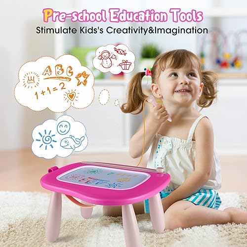 Miniatura 43 de Smasiagon - Pizarra magnética de dibujo para niños, juguetes para niños y niñas de 1 a 2 años, juguetes educativos para niños de 1, 2, 3 años