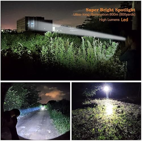 Miniatura 2 de Linterna LED de mano súper brillante de alta potencia 6000 lúmenes potente recargable de gran capacidad de larga duración gran resistencia reflector