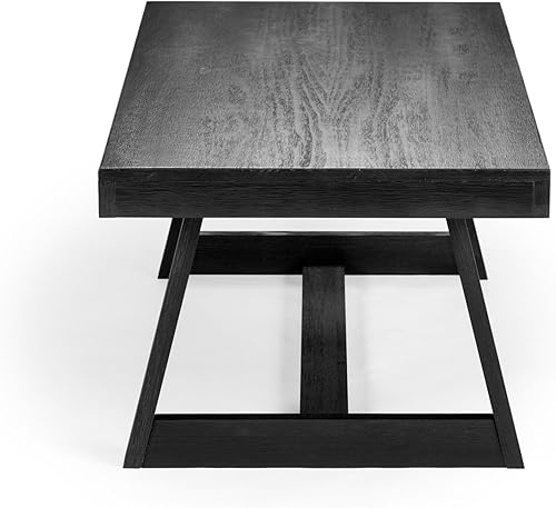 Miniatura 5 de Plank+Beam Mesa auxiliar rectangular clásica, mesa de centro de granja de 48 pulgadas, mini mesas centrales para espacios pequeños, mesa de té para