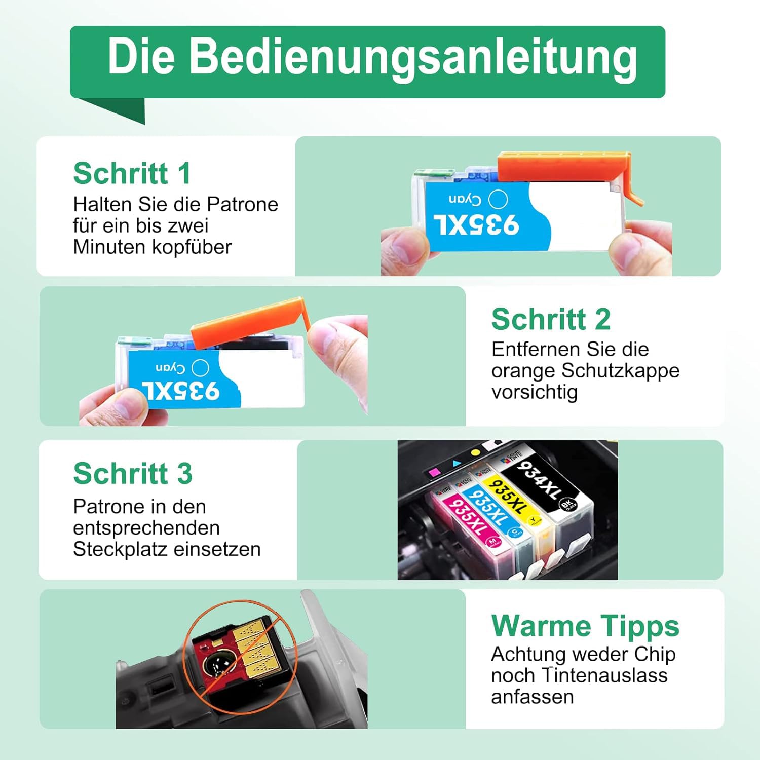 Toner Kingdom Kompatibel Tintenpatronen Set – Für HP 934XL/935XL, Für Officejet Pro 6230/6830/6820 – 5 Pack (2x Schwarz, Cyan, Magenta, Gelb)