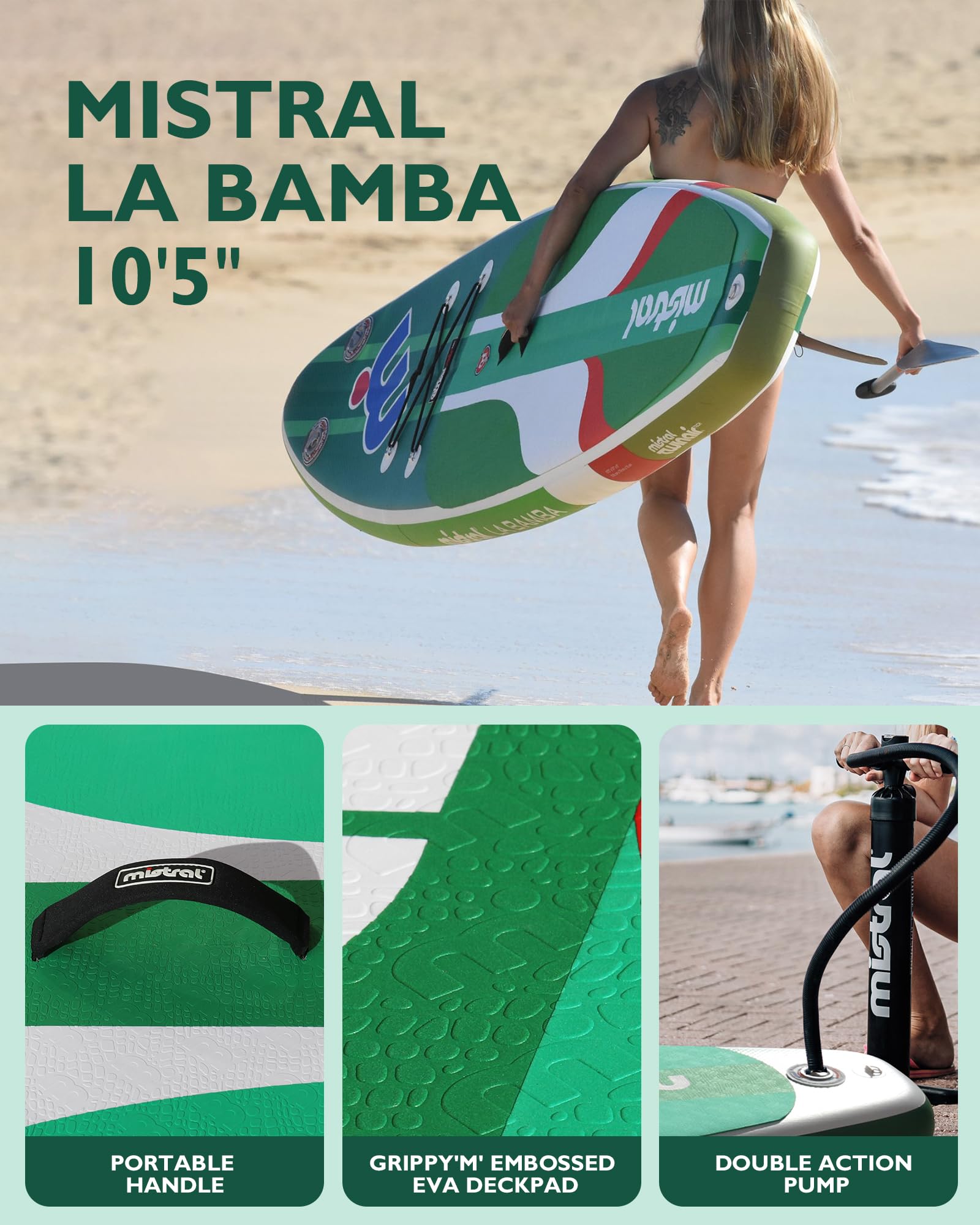 Amazon.com : Mistral Inflatable Stand Up Paddle Board, 10'5''x31