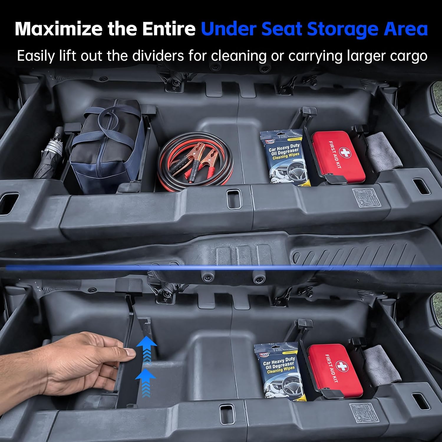 EDBETOS Rear Under Seat Dividers for 2022-2026 Ford Maverick Fuel Version image 4