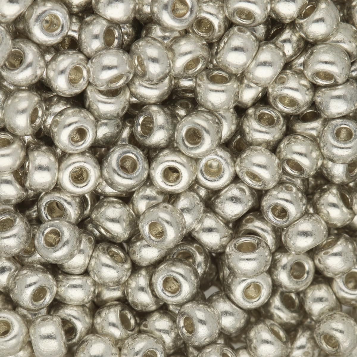 Round Seed Bead Size 8/0 22g-tube Galvanized Silver