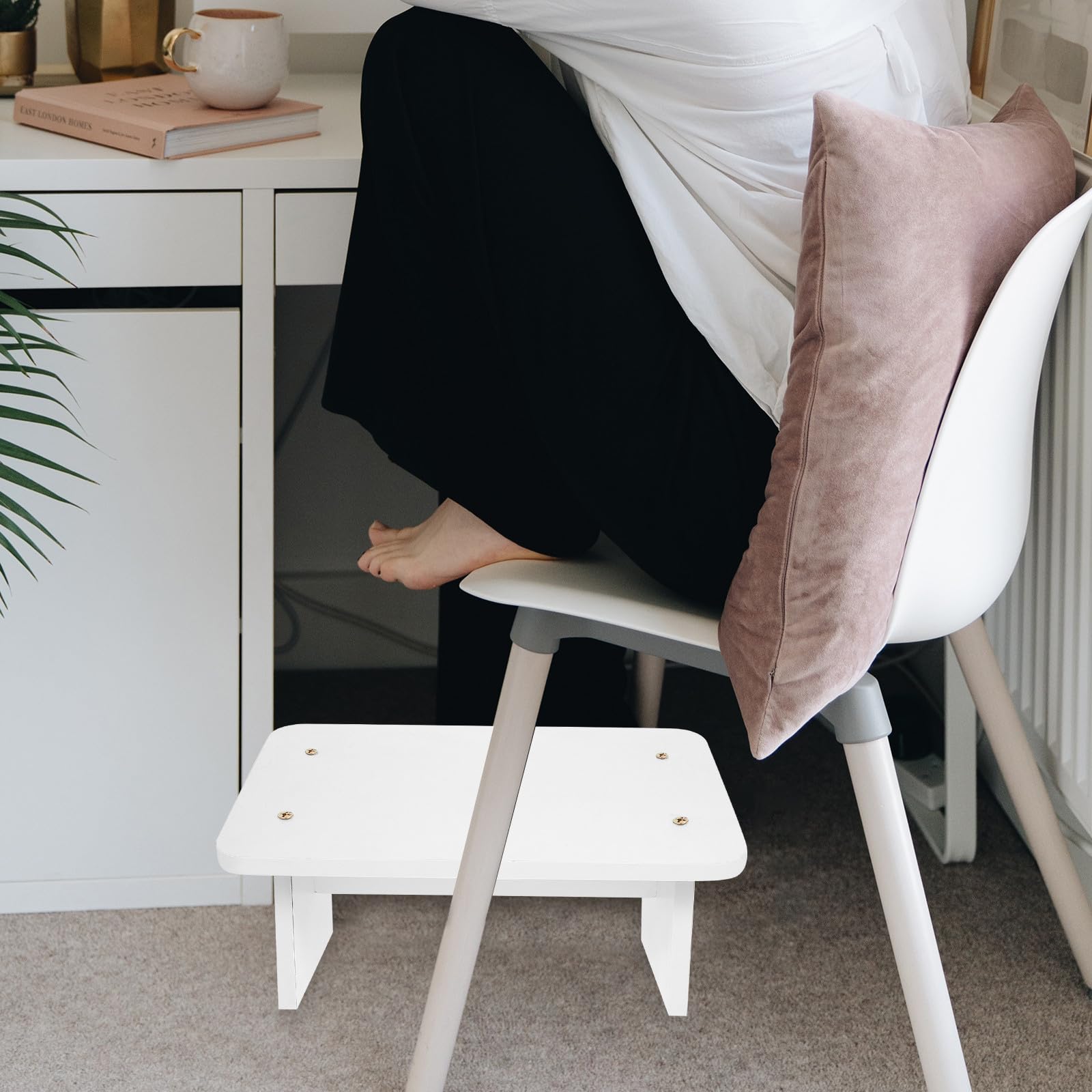 Poggiapiedi in Legno Naturale Antiscivolo per Casa e Ufficio Supporto Ergonomico per Postura Corretta e Comfort Sotto Scrivania