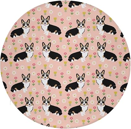 Amazon Co Jp 座布団 黒いコーギーと花 クッション 丸椅子 カバー 丸洗える ラウンド 座面クッション チェアパッド 和室 人気 座り心地いい お尻に優しい 体圧分散 ホーム キッチン