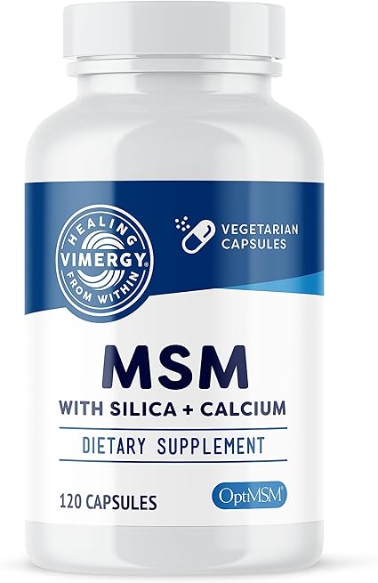 Vimergy MSM with Silica + Calcium Capsules, 120 Servings – Supports Bone Health – Promotes Hair & Nail Health – Non-GMO, Gluten-Free, Kosher, Soy-Free, Corn-Free, Vegan & Paleo Friendly
