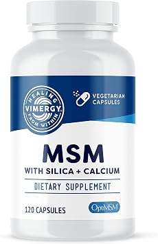 Vimergy MSM with Silica + Calcium Capsules, 120 Servings Supports Bone Health Promotes Hair & Nail Health Non-GMO, Gluten-Free, Kosher, Soy-Free, Corn-Free, Vegan & Paleo Friendly