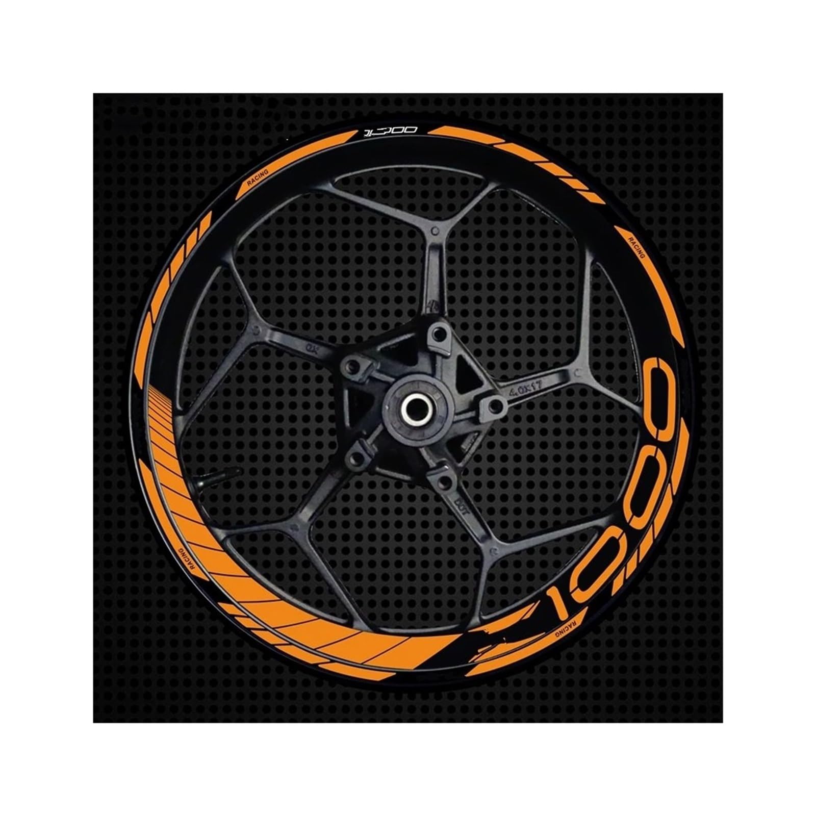 17 Zoll Motorradfelgen Für Z1000 Für 900 Felgen Stahlfelgenaufkleber Abziehbilder(Inner and Outer Ring9)