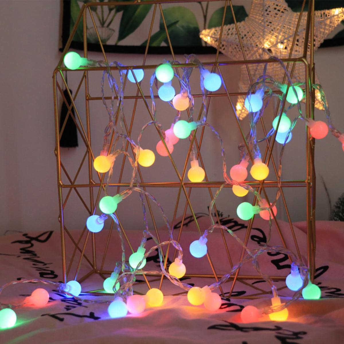 USB/Batteria LED Ghirlanda Luci Stringa di Fata Decorazioni Natalizie per la Casa Vacanze all'aperto Decorazioni per Feste di Nozze Impermeabile-Bianco, 10 m 80 LED, Scatola Batteria