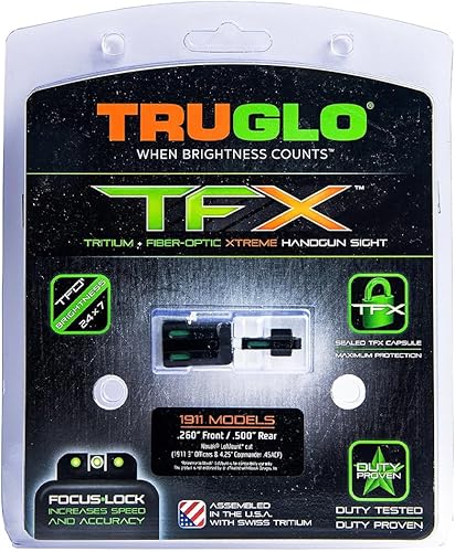 Miniatura 92 de TRUGLO TFX - Mira para pistola Tritio duradero resistente a los golpes, compacto y brillante y fibra óptica Xtreme vista diurna/nocturna