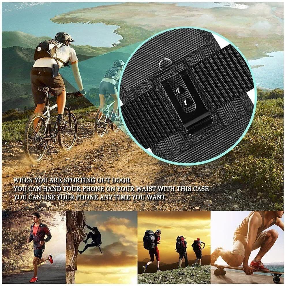 Miniatura 8 de GW USA - Funda para Nokia C110 / C210 / C300 / G100 funda de nailon con clip para cinturón con clip de metal - negro