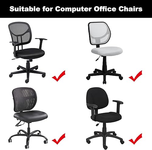 Miniatura 7 de Funda para silla de oficina de jacquard grueso, elástica, funda protectora retráctil para silla de oficina y juegos, a prueba de polvo, resistente a