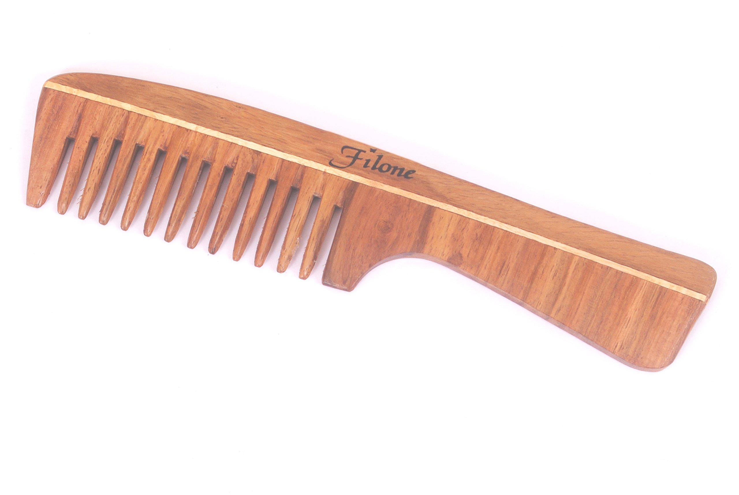 Wooden Neem Tail Hair Comb W11