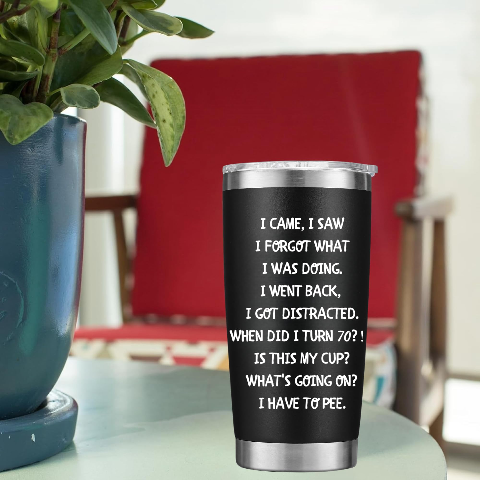 70th Birthday Gifts For Men Women-20 OZ Stainless Steel Tumbler-70th Birthday Decorations for Him Her