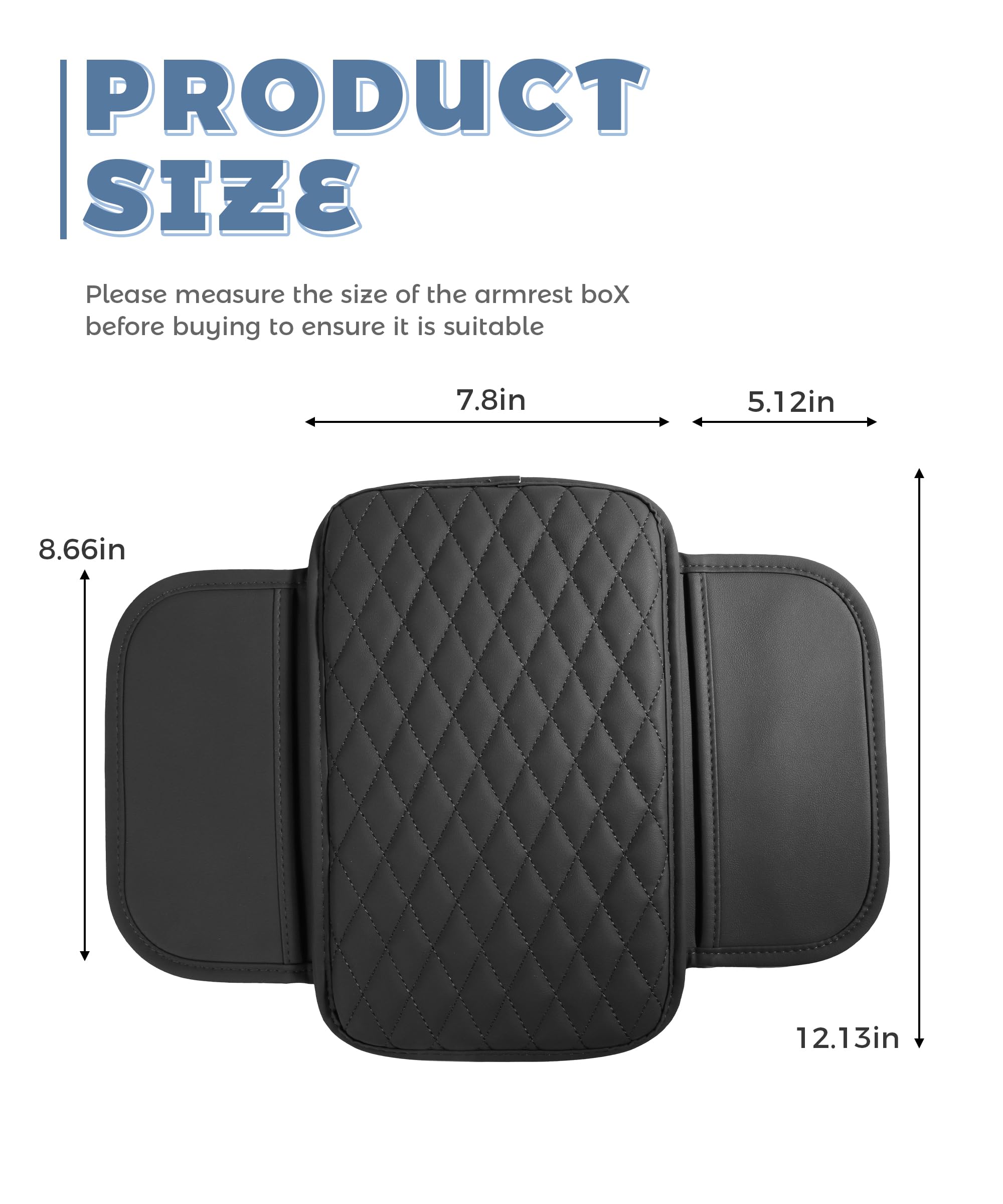 Microfiber Leather Center Console Cover Car Accessories Car Center Console Pad Microfiber Leather Armrest Cover Cushion with 2 — view 2