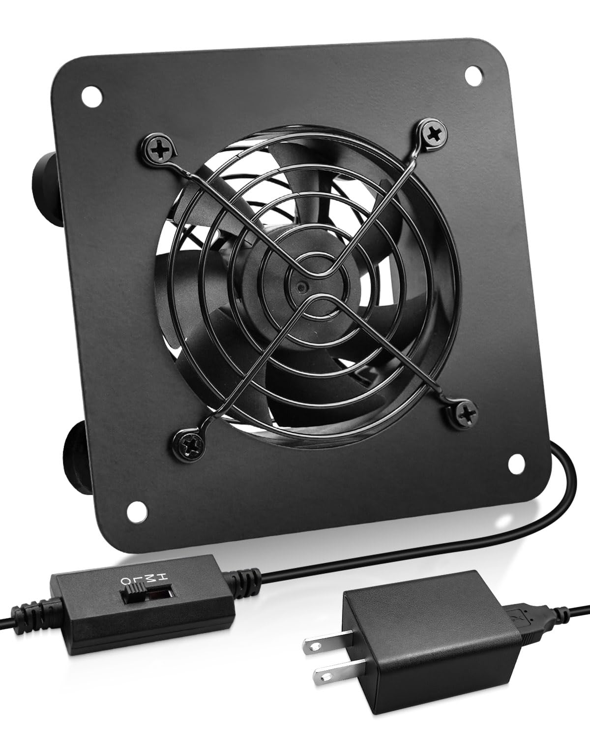 Armadietto USB da 80 mm, sistema di raffreddamento silenzioso con controllo della velocità, ventola in metallo da 4 pollici alimentata tramite USB per Home Theater, console di gioco, armadio di