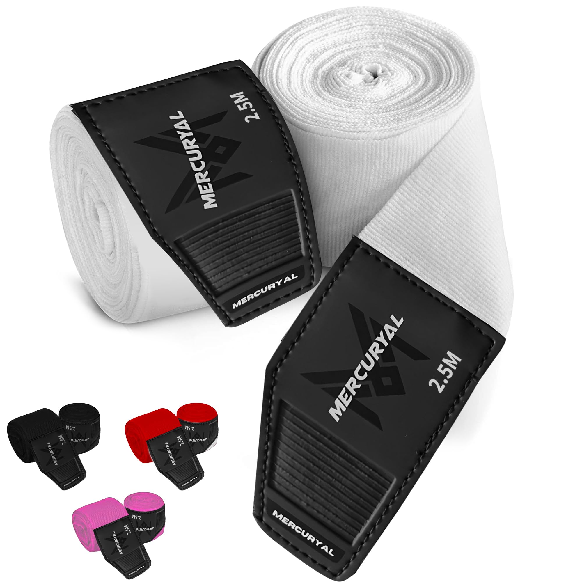 Bandages De Boxe Boxah 4 Mètres - Crochet Pouce élastique, Velcro - Pour Boxe, MMA, Muay Thai